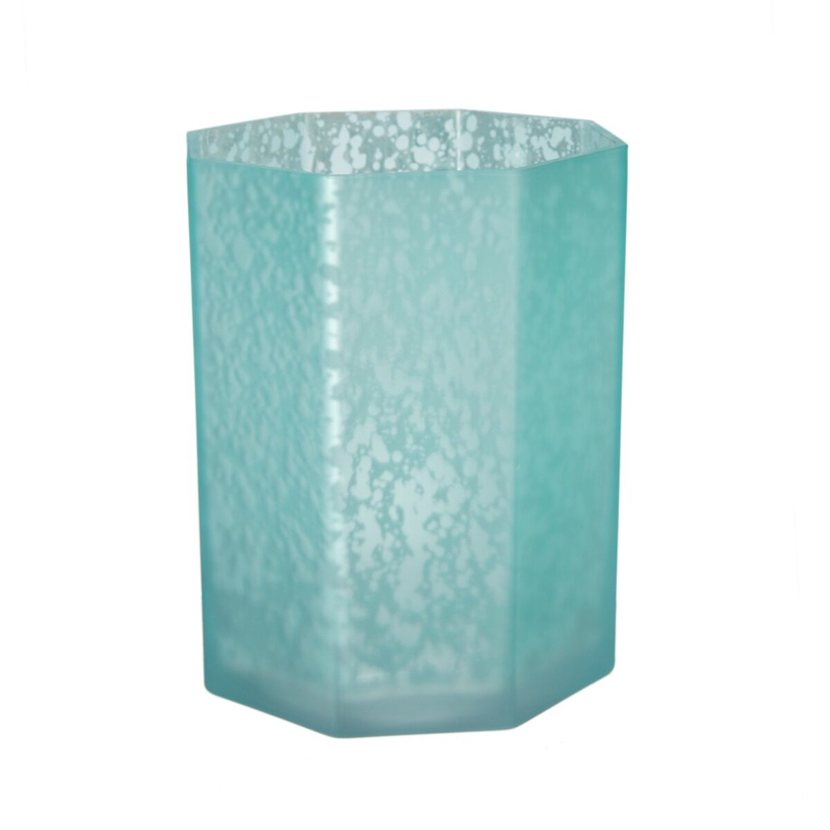 Artekko Artekko Frosted Γαλάζιο Γυάλινο Κηροπήγιο (13x13x15)cm 70481-FRAQS-SA