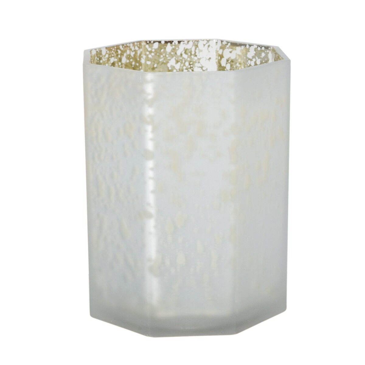 Artekko Artekko Frosted Λευκό Γυάλινο Κηροπήγιο (13x13x15)cm 70481-FRCLCA-SA