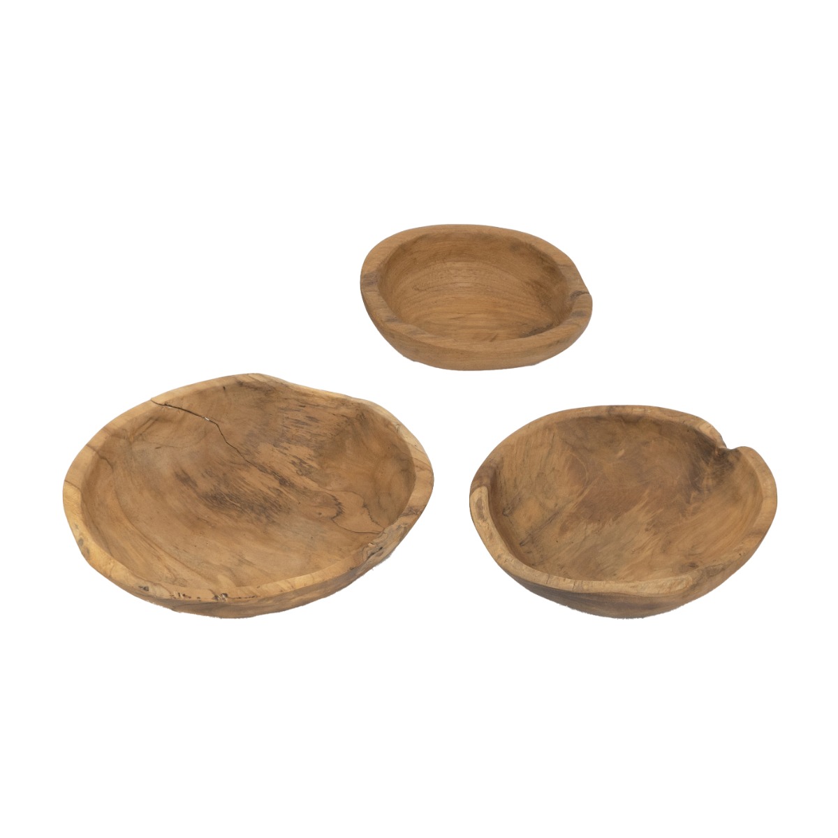 Artekko Artekko Woody Ξύλινο Μπολ σε Φυσική Απόχρωση (25x25x8)cm (20x20x7.5)cm (15x15x6.5)cm 3pcs 70625