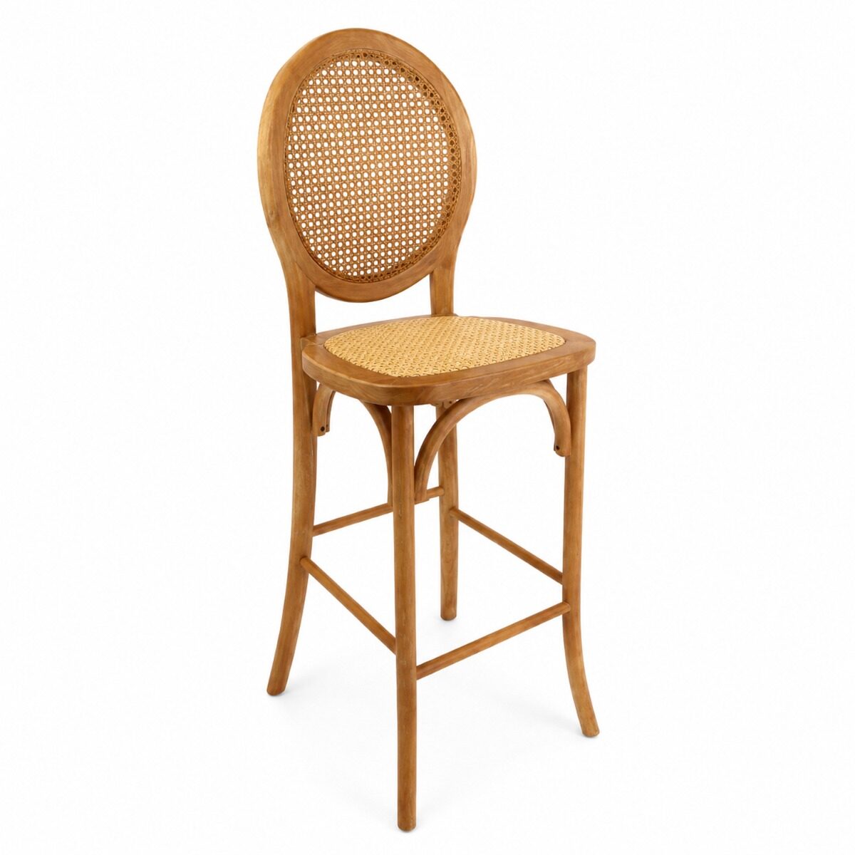 Artekko Artekko Sorento Καφέ Σκαμπό Μπαρ από Ξύλο Toon και Ρατάν (50x50x124)cm 715-1107