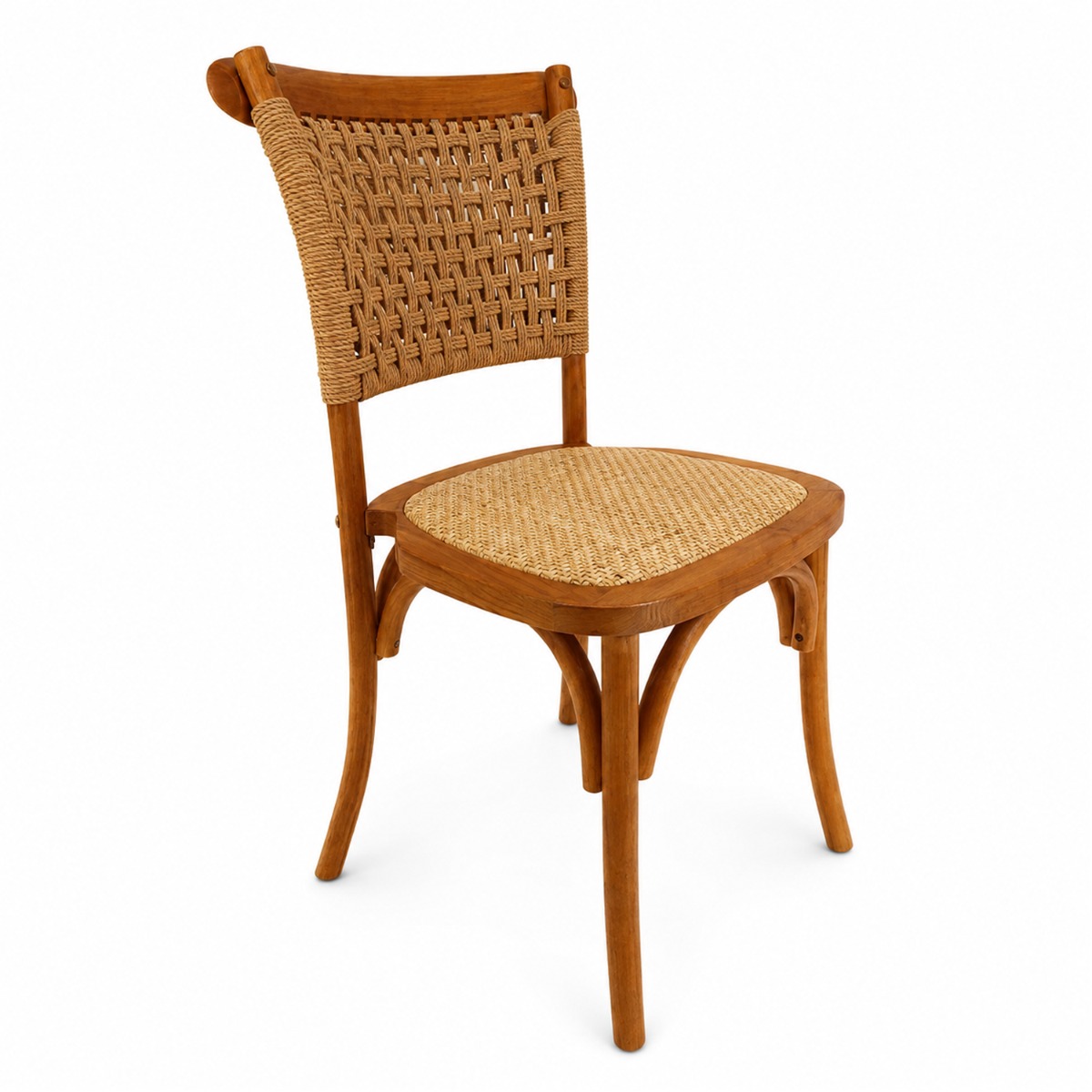 Artekko Artekko Sorento Καφέ Καρέκλα από Ξύλο Οξιάς και Ρατάν (48x52x89)cm 715-1108