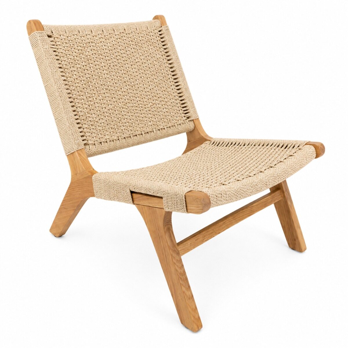 Artekko Artekko Lazy Καφέ Καρέκλα από Ash Wood με Σχοινί (56x56x78)cm 715-1118