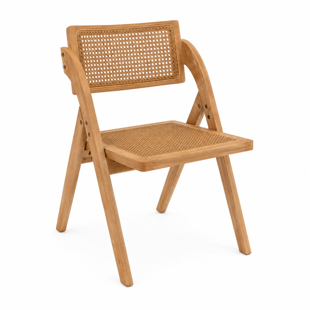 Artekko Artekko Lazy Καφέ Αναδιπλούμενη Καρέκλα από Rubberwood με Ρατάν (53x61x76)cm Κλειστή (53x8x90)cm 715-1120