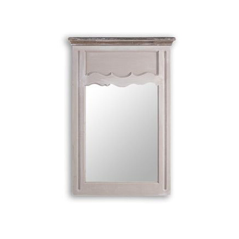 Artekko Artekko Ξύλινος Λευκός Καθρέπτης Τοίχου (58x85)cm 718-2061