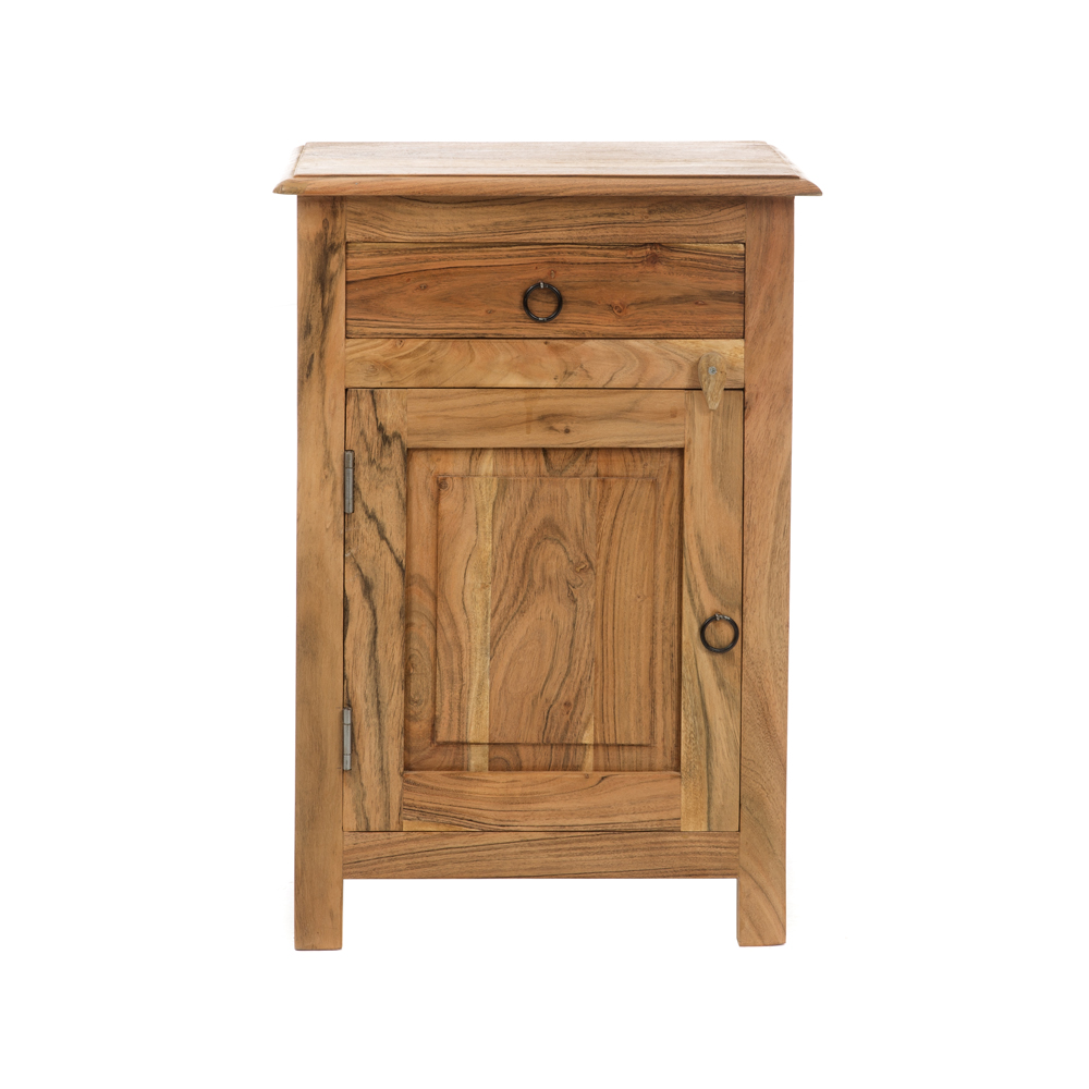 Artekko Artekko Attari Καφέ Κομοδίνο από Ξύλο Teak (45x32x66)cm 720-1229-LAP-RIGHT