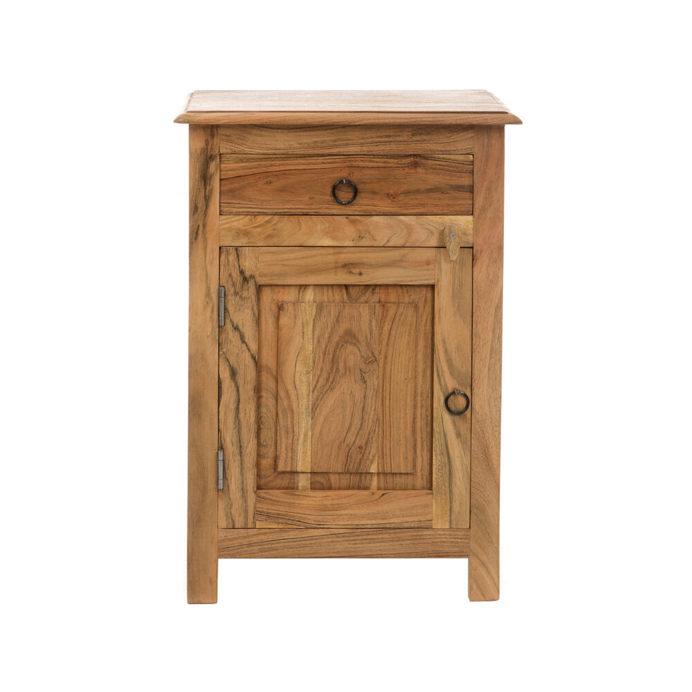 Artekko Artekko Attari Καφέ Κομοδίνο από Ξύλο Teak (45x32x66)cm 720-1229-LAP-RIGHT