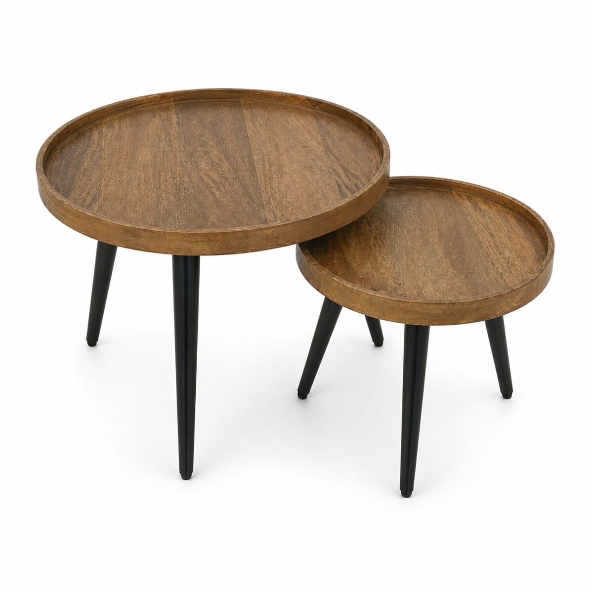 Artekko Artekko Attari Καφέ Βοηθητικά Τραπέζια από Ξύλο Teak (60x60x45)cm (45x45x38.5)cm 720-1292-NATURAL