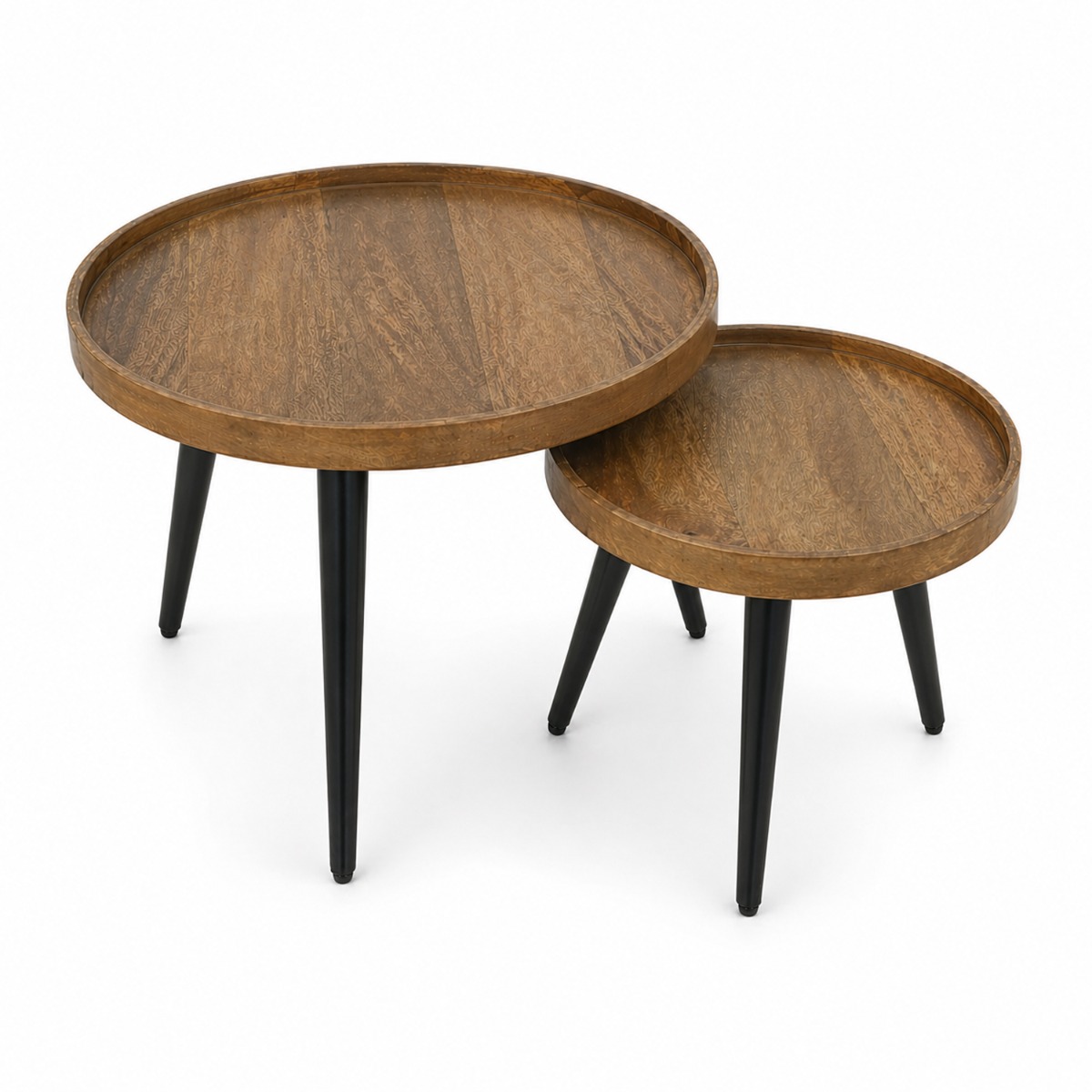 Artekko Artekko Attari Καφέ Βοηθητικά Τραπέζια από Ξύλο Teak (60x60x45)cm (45x45x38.5)cm 720-1292-NATURAL