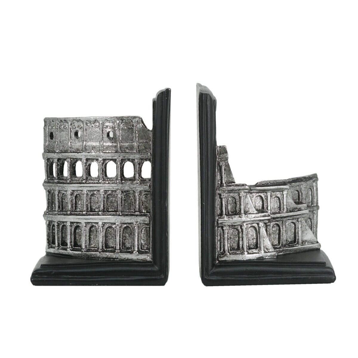 Artekko Artekko Bookends Ασημί Βιβλιοστάτες Κολοσσαίου από Ρητίνη (11.5x9x16.5)cm 2pcs 72421