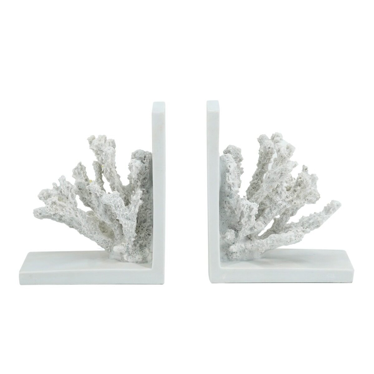 Artekko Artekko Coral Λευκοί Βιβλιοστάτες με Κοράλλι Ρητίνης (15.3x11.5x17.5)cm 2pcs 72422