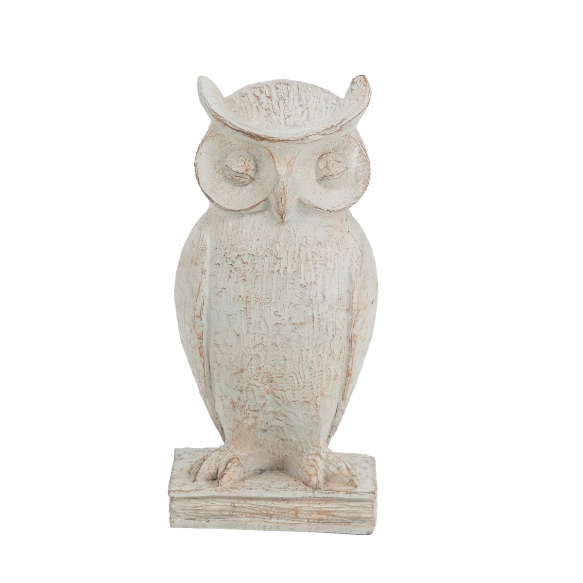 Artekko Artekko Owl Διακοσμητική Κουκουβάγια Ρητίνης σε Λευκή Πατίνα (15x13.5x30.5)cm 72425