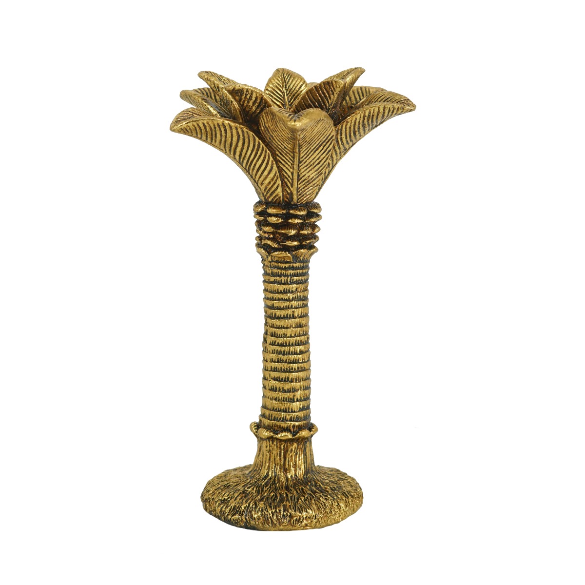 Artekko Artekko Palm Tree Χρυσό Διακοσμητικό Κηροπήγιο Ρητίνης (14.5x14.5x26.5)cm 72431