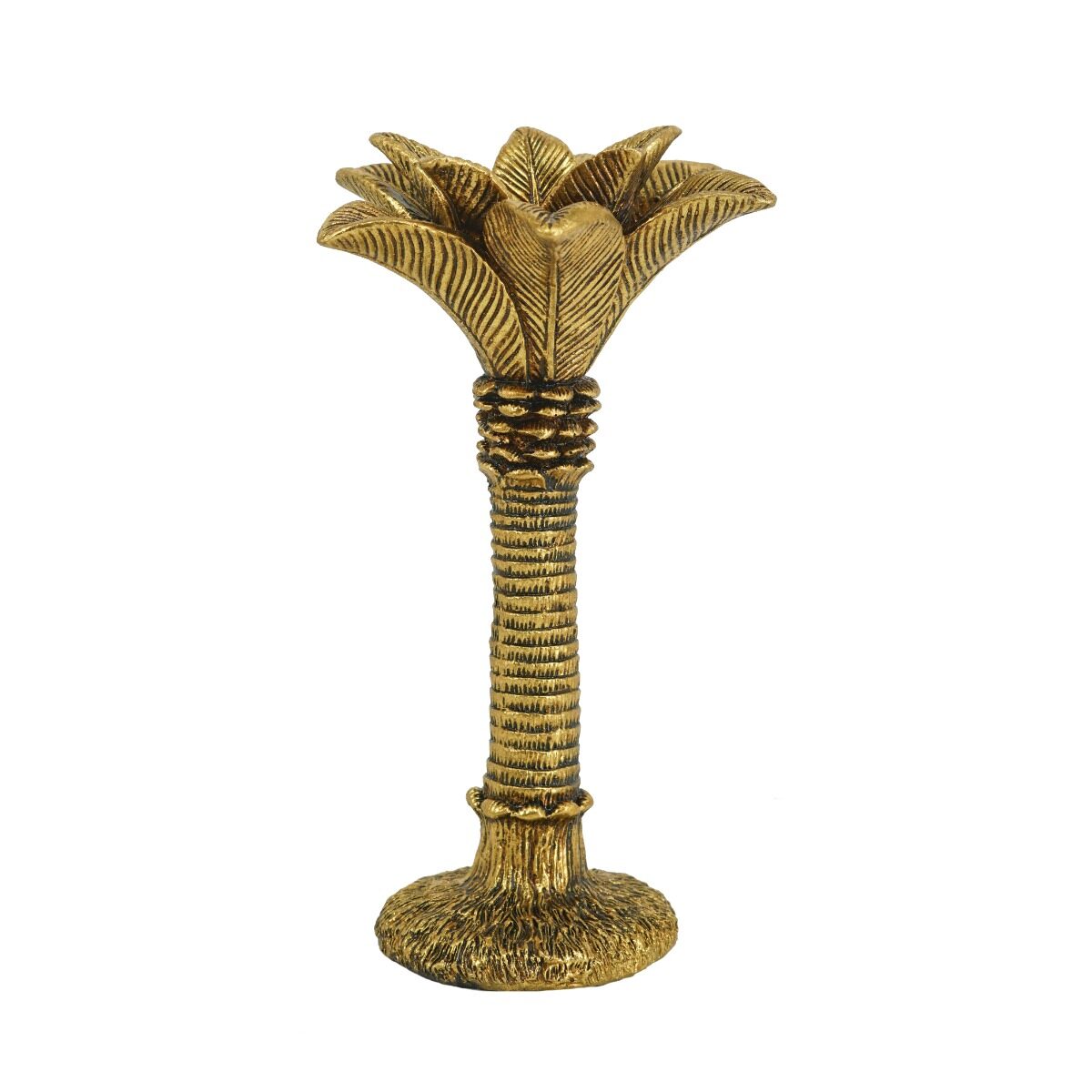 Artekko Artekko Palm Tree Χρυσό Διακοσμητικό Κηροπήγιο Ρητίνης (14.5x14.5x26.5)cm 72431