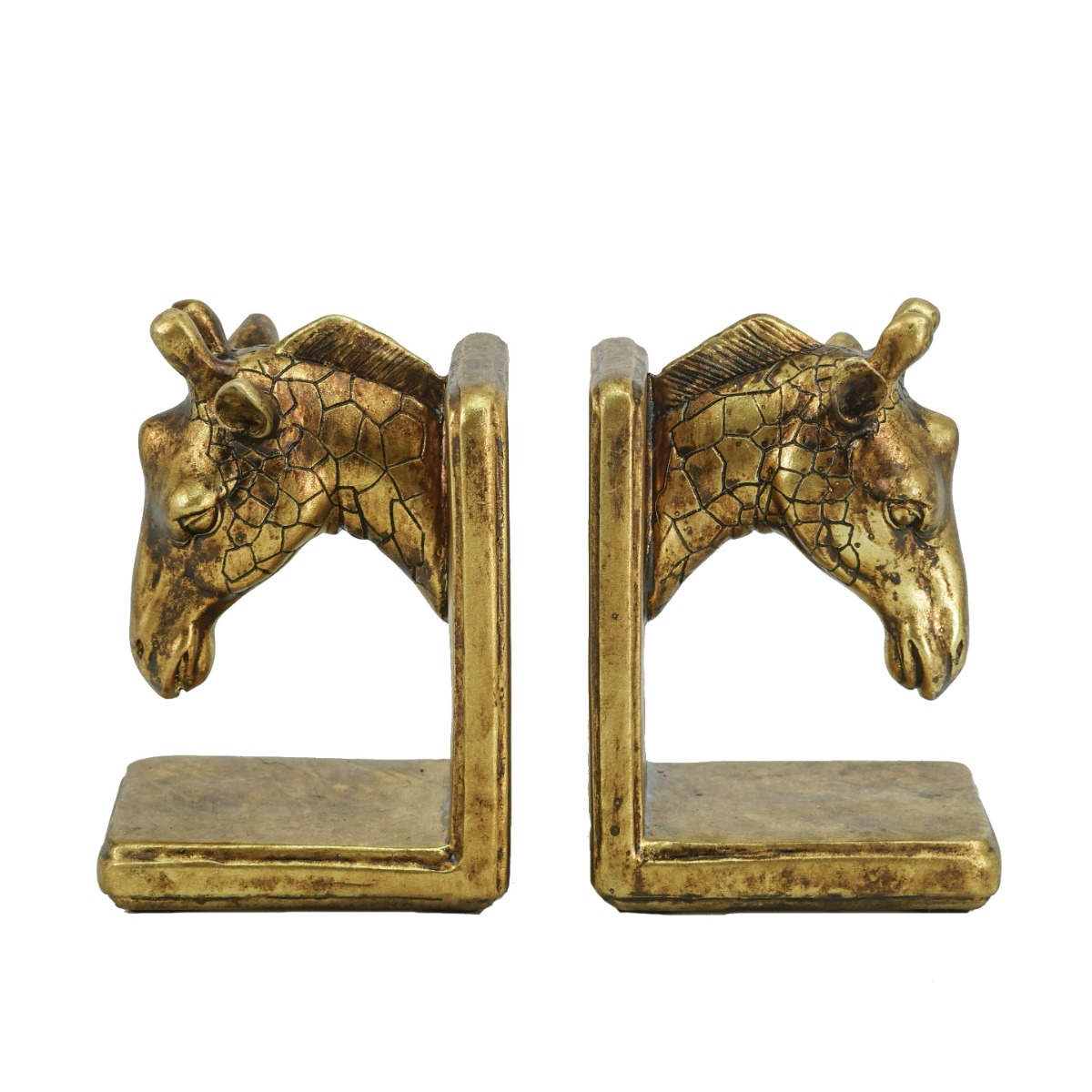 Artekko Artekko Bookends Χρυσοί Βιλιοστάτες Ρητίνης (11.7x10.5x17)cm 2pcs 72436