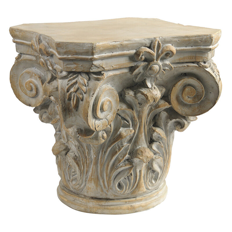 Artekko Artekko Pedestal Μπεζ Διακοσμητικό Βάθρο Ανθοστήλη από Μαγνήσιο (45.7x45.7x47)cm 73466