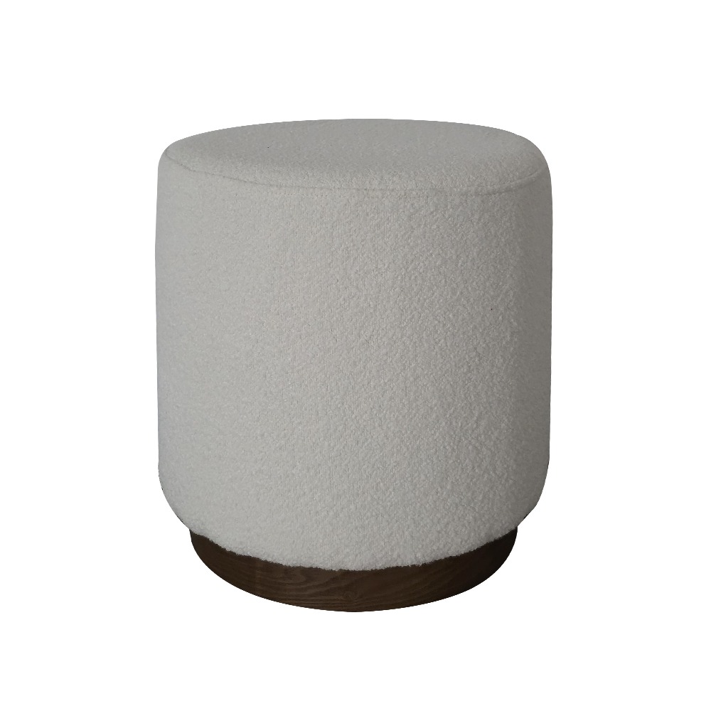 Artekko Artekko Cloud Λευκό Υφασμάτινο Μπουκλέ Σκαμπό (Φ41x44)cm 735-2200