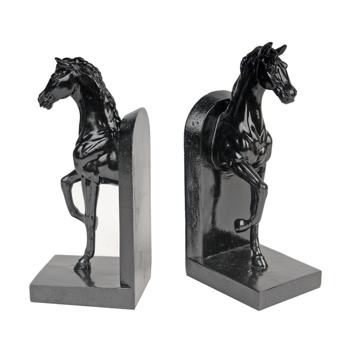 Artekko Artekko Bookends Μαύροι Διακοσμητικοί Βιβλιοστάτες Ρητίνης με Άλογα (12.7x10.2x26.7)cm 2pcs 73642-BLAC