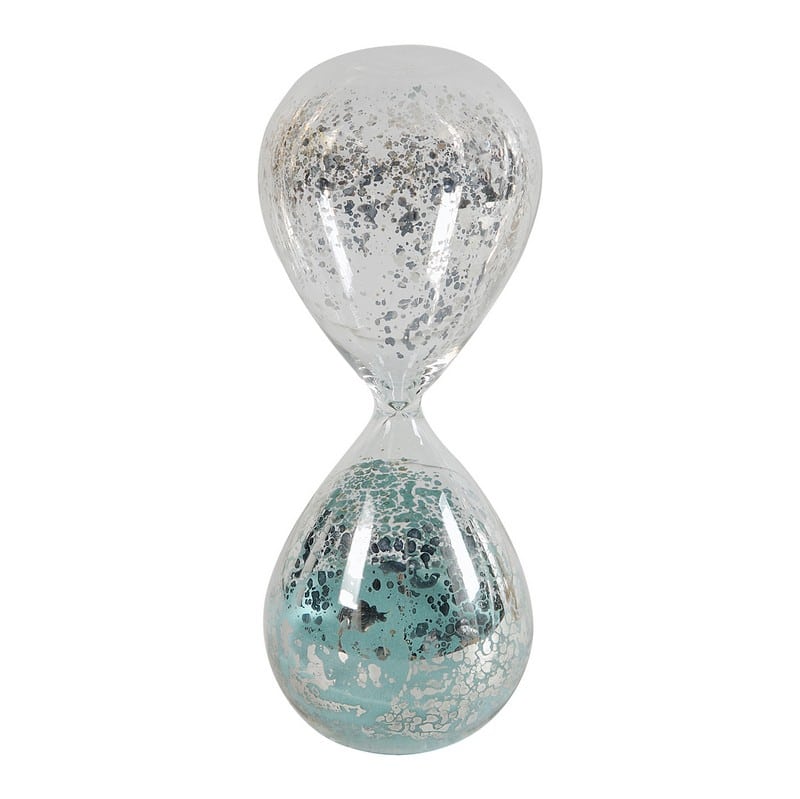 Artekko Artekko Hourglass Γυάλινη Διακοσμητική Κλεψύδρα με Γαλάζια Άμμο (8x8x20.5)cm 73770-JADE