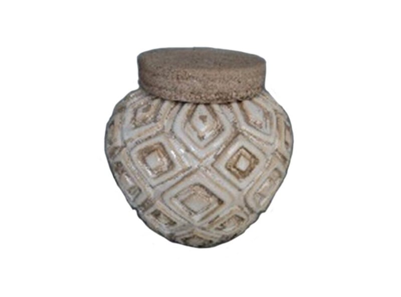 Artekko Artekko Eshaab Βαζο/Δοχείο με Καπάκι Κεραμικό Μπεζ (14.5x14.5x15)cm 742-2263