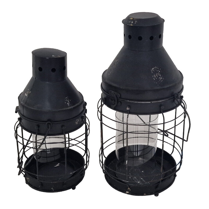 Artekko Artekko Φανός Μεταλλικός Διακοσμητικός Σετ/2 (25x25x50)cm 742-2401