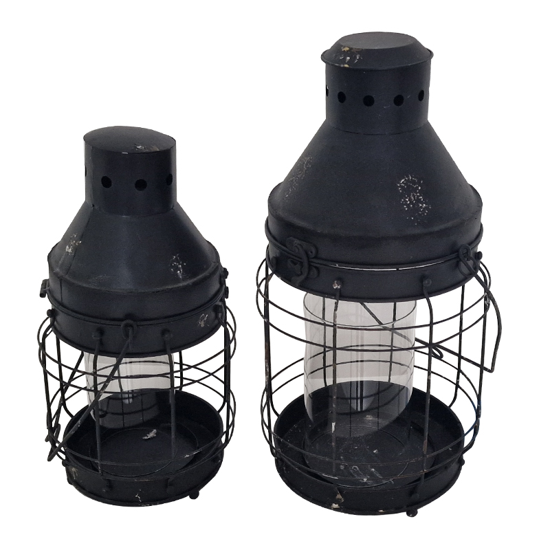 Artekko Artekko Φανός Μεταλλικός Διακοσμητικός Σετ/2 (25x25x50)cm 742-2401