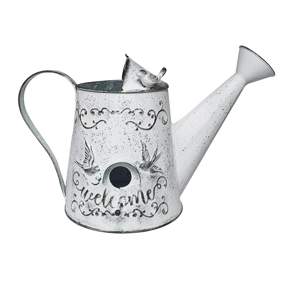 Artekko Artekko Birdhouse Μεταλλικό Διακοσμητικό Ποτιστήρι σε Λευκή Πατίνα (36x17x27)cm 742-2472