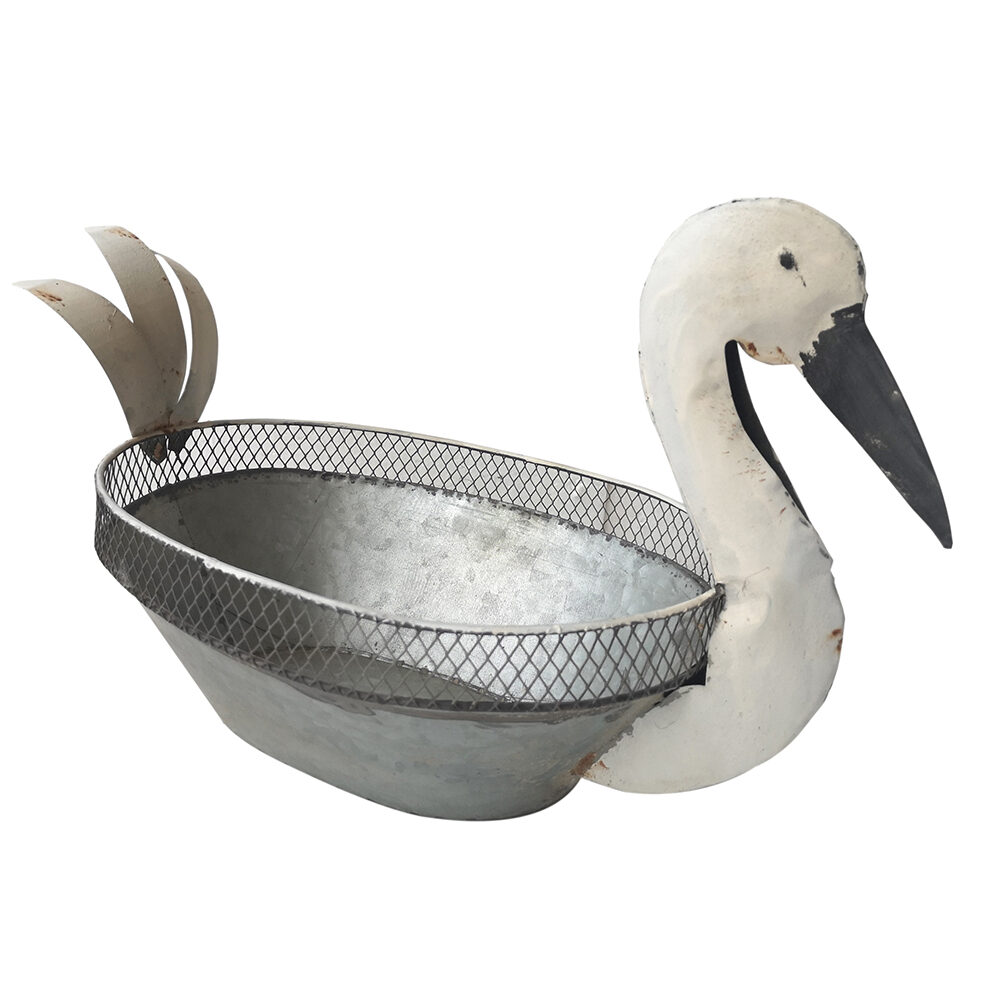 Artekko Artekko Planter Λευκό Μεταλλικό Κασπώ σε Σχήμα Πτηνού (43x23x28)cm 742-2499
