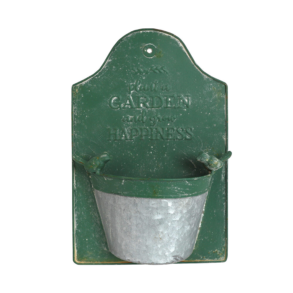 Artekko Artekko Wall Planter Πράσινο Μεταλλικό Κασπώ Τοίχου (23x10x36)cm 742-2528