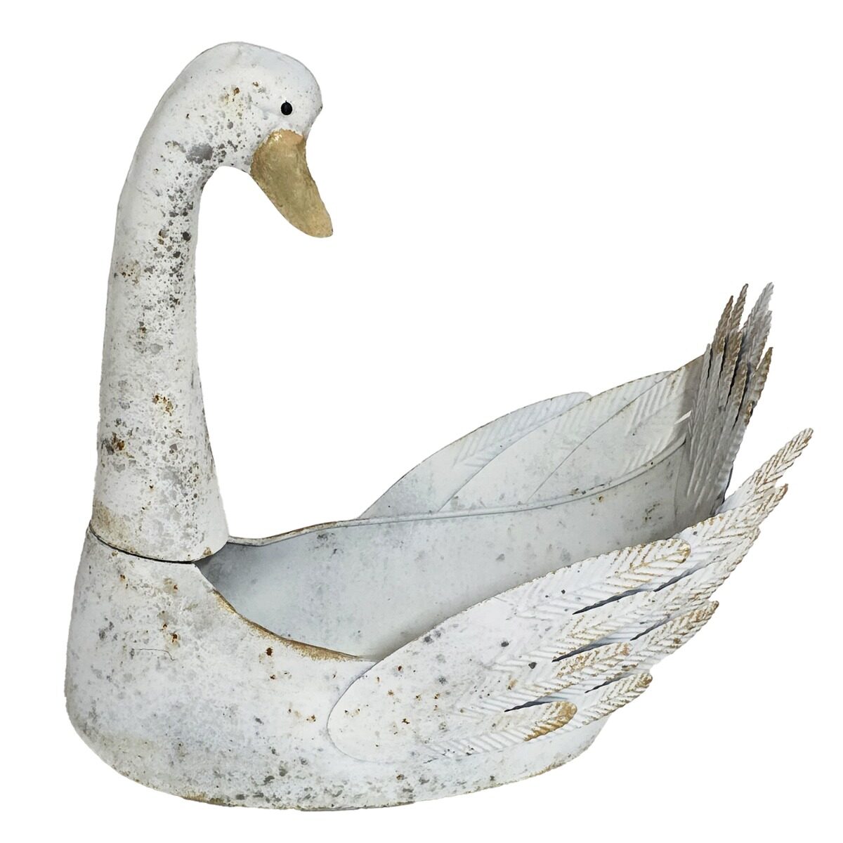 Artekko Artekko Duck Μεταλλική Διακοσμητική Πάπια σε Λευκή Πατίνα (44x28x41)cm 742-2602