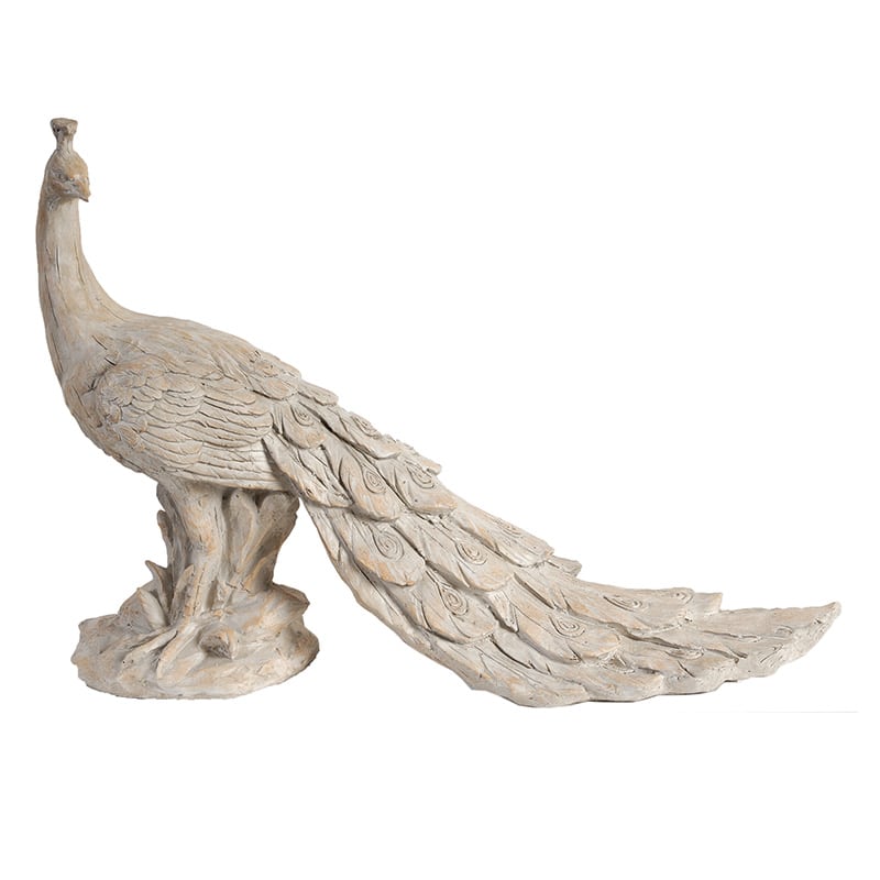 Artekko Artekko Peacock Διακοσμητικό Παγώνι από Μαγνήσιο Μπεζ (76.2x27.9x55.9)cm 74718