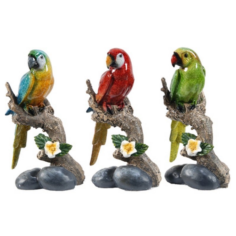 Artekko Artekko Macaw Parrot Διακοσμητικοί Πολύχρωμοι Επιτραπέζιοι Παπαγάλοι Ρητίνης (10x7x17)cm 3pcs 74727