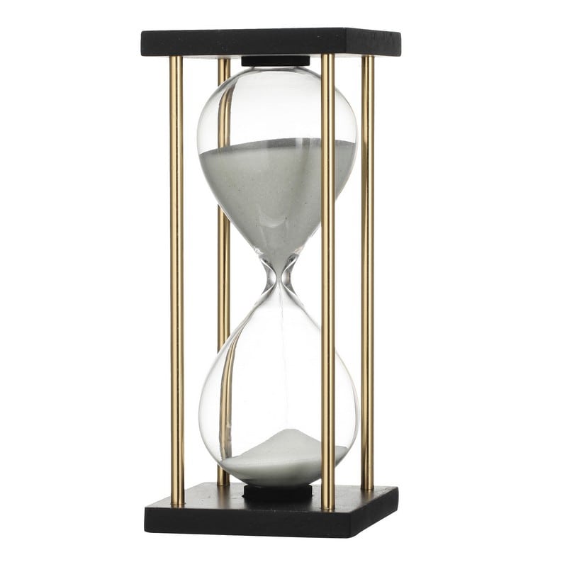 Artekko Artekko Hourglass Γυάλινη Διακοσμητική Κλεψύδρα σε Βάση με Λευκή Άμμο (8.5x8.5x19.5)cm 75731-WHIT