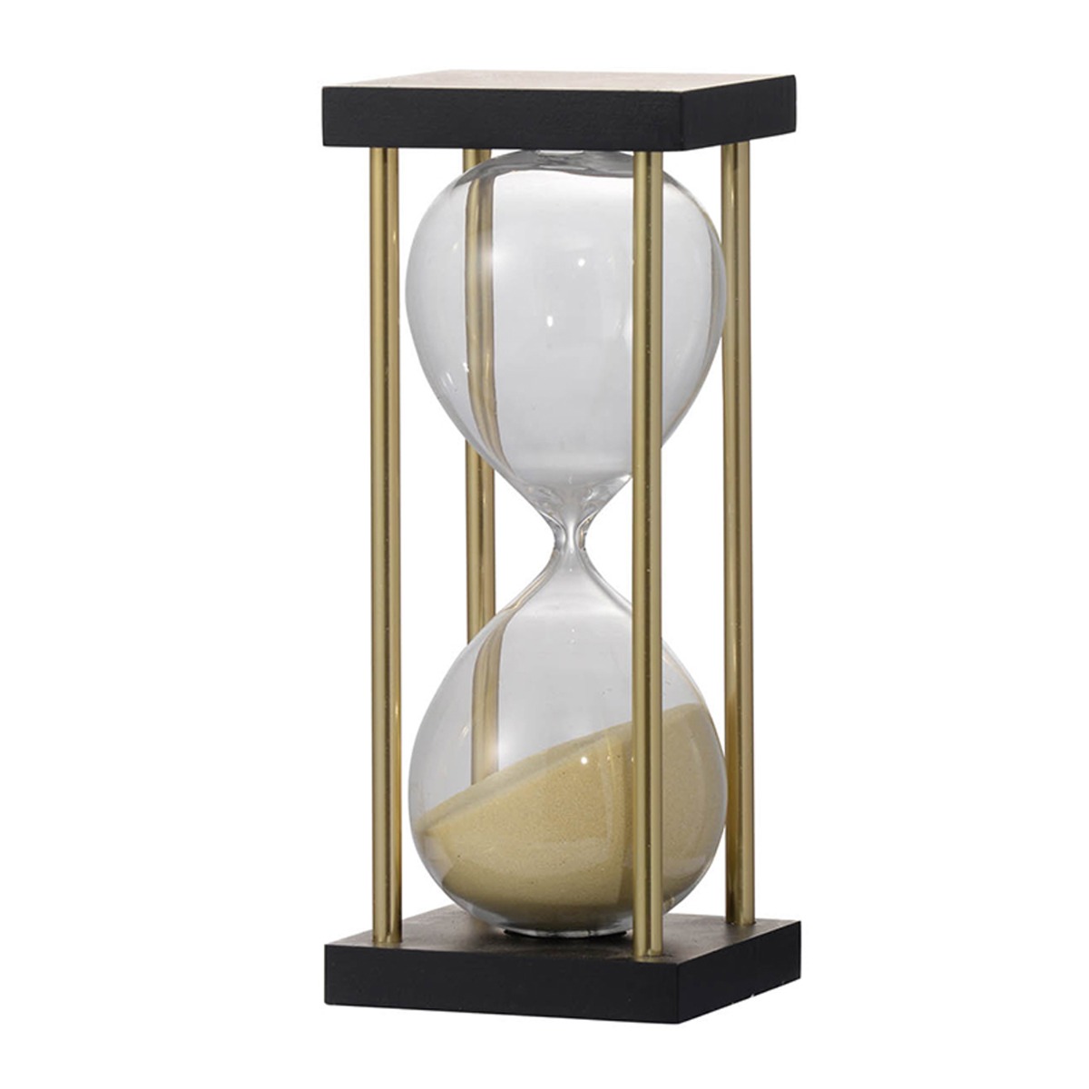 Artekko Artekko Hourglass Γυάλινη Διακοσμητική Κλεψύδρα σε Βάση με Μπεζ Άμμο (11.2x11.2x24)cm 75982-BLTN