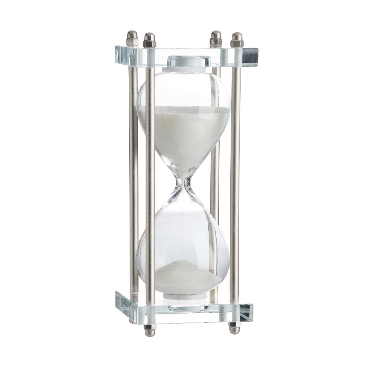 Artekko Artekko Hourglass Γυάλινη Διακοσμητική Κλεψύδρα σε Βάση με Λευκή Άμμο (7.6x7.6x20.5)cm 76878