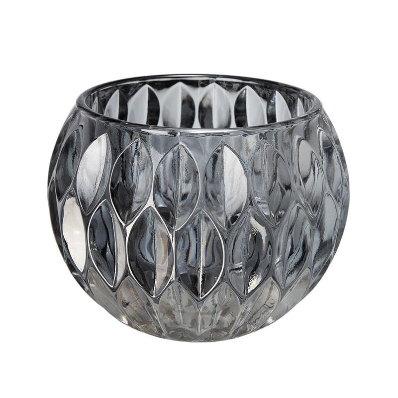 Artekko Artekko Morg Κηροπήγιο Γυάλινο Γκρι (15χ15χ11)cm 77001-LUSM-SA