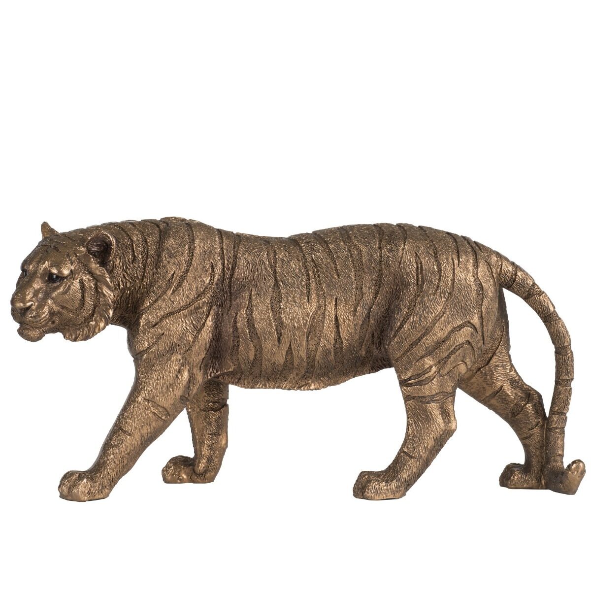 Artekko Artekko Animal Μπρονζέ Επιτραπέζια Διακοσμητική Τίγρη Ρητίνης (29x9x14.5)cm 77096