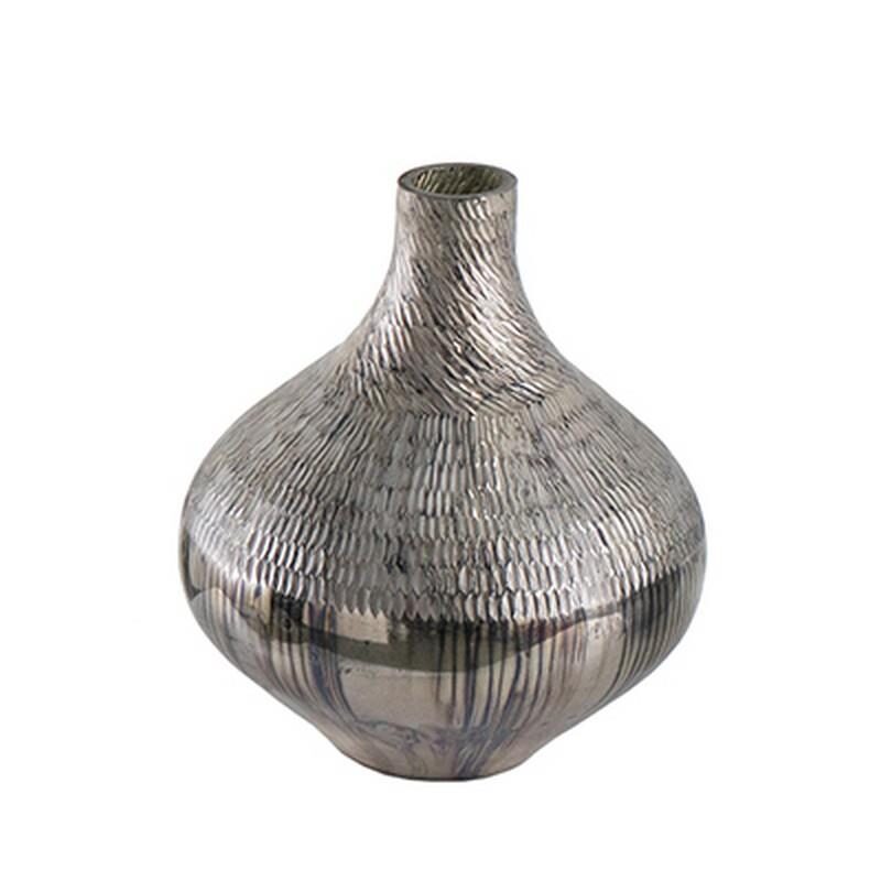 Artekko Artekko Antique Βάζο Γυάλινο Ασημί 77232