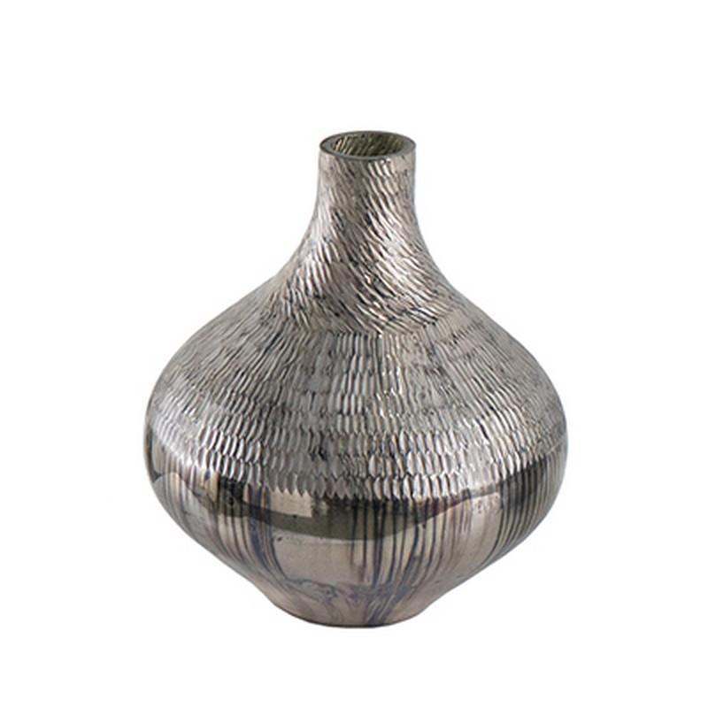 Artekko Artekko Antique Βάζο Γυάλινο Ασημί 77232