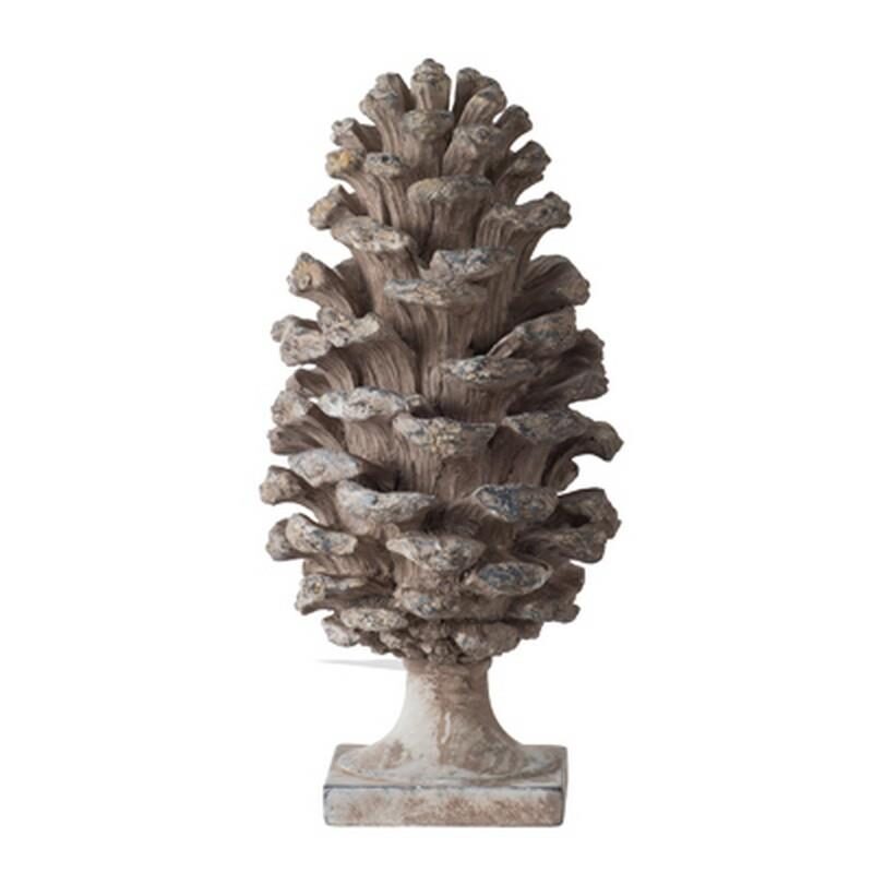 Artekko Artekko Pine Cone Γκρι Διακοσμητική Κουκουνάρα Ρητίνης (18x18x36)cm 77342