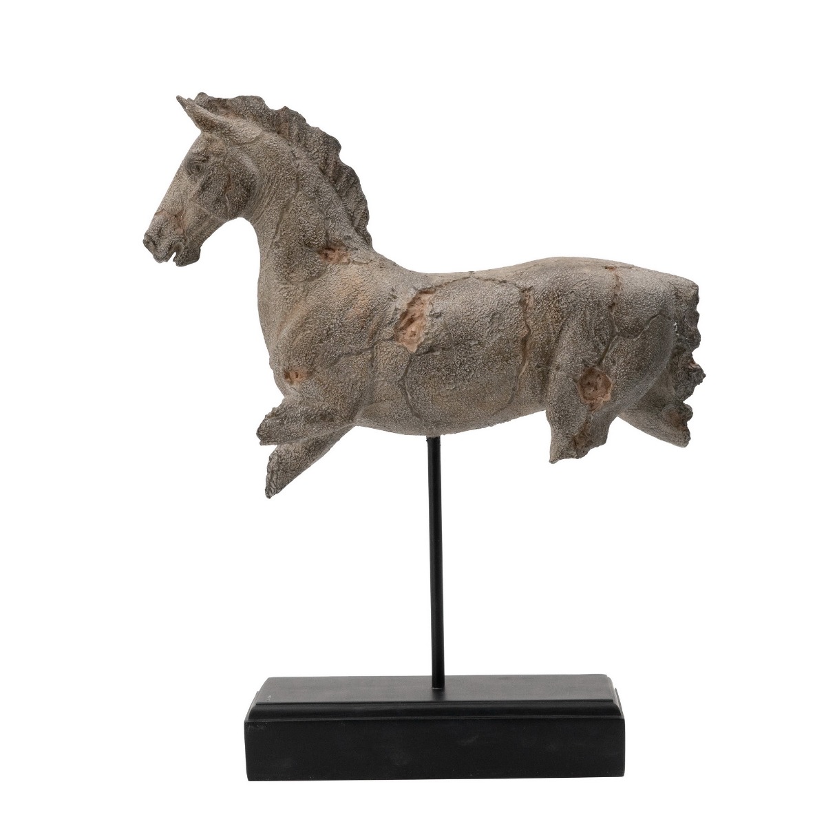 Artekko Artekko Statue Γκρι Επιτραπέζιο Διακοσμητικό Γλυπτό Αλόγου σε Βάση από Ρητίνη (36x11x43)cm 77622