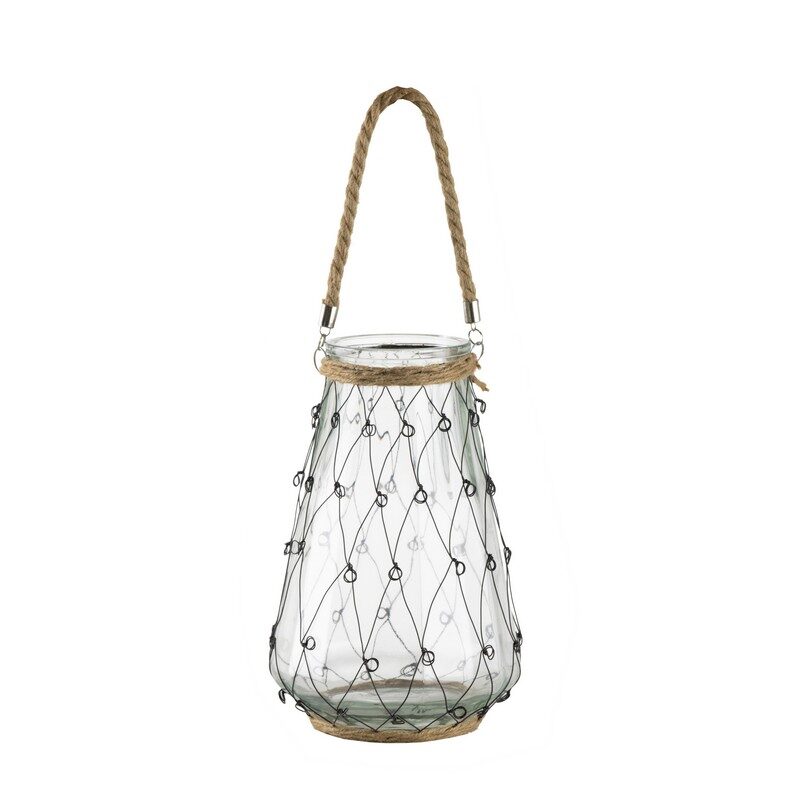 Artekko Artekko Clear Βάζο/Φανάρι Διάφανο Γυάλινο με Μεταλλικό Πλέγμα (21x21x32)cm 77652
