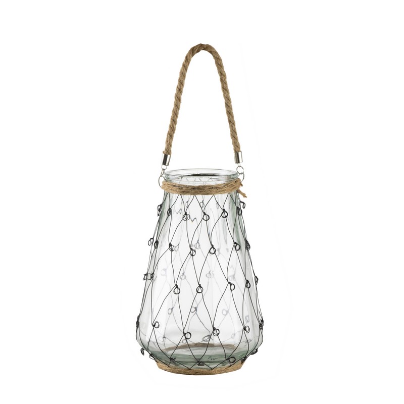 Artekko Artekko Clear Βάζο/Φανάρι Διάφανο Γυάλινο με Μεταλλικό Πλέγμα (21x21x32)cm 77652