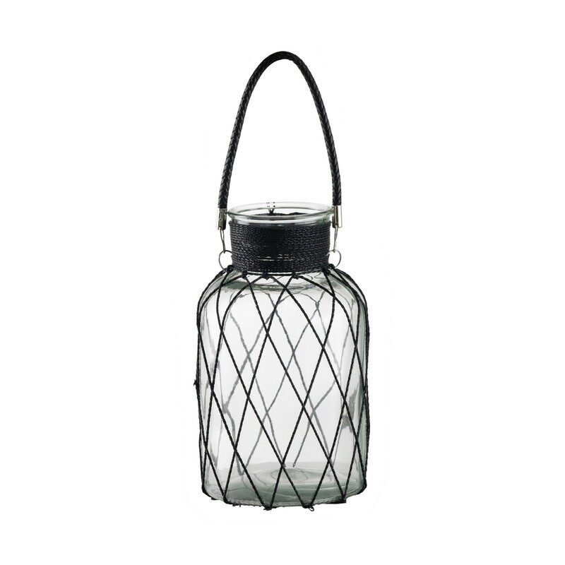 Artekko Artekko Clear Βάζο/Φανάρι Διάφανο Γυάλινο με Μεταλλικό Πλέγμα (17.5x17.5x30.5)cm 77657