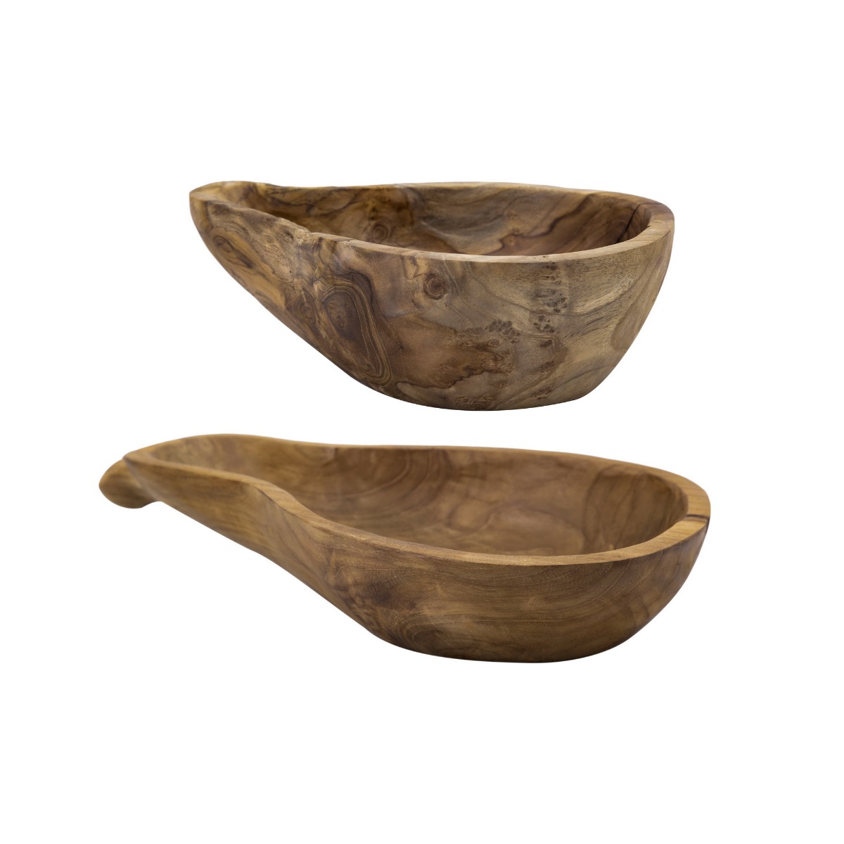 Artekko Artekko Woody Μπολ από Ξύλο Teak σε Φυσική Απόχρωση (41x23x9)cm 2pcs 77894