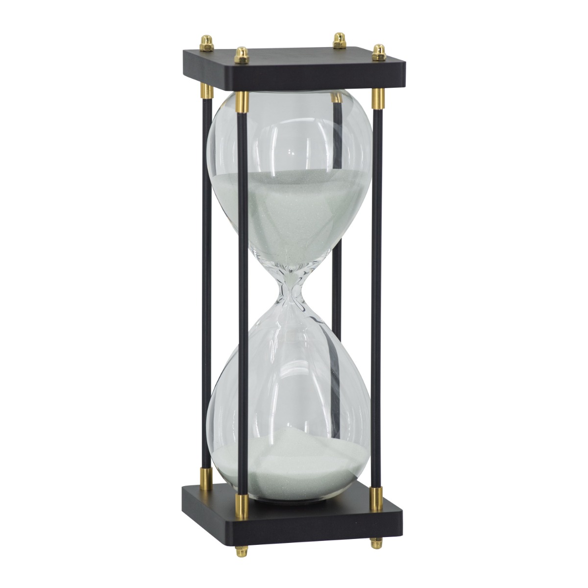 Artekko Artekko Hourglass Διακοσμητική Κλεψύδρα σε Μαύρη Βάση με Λευκή Άμμο (11x11x31)cm 77897