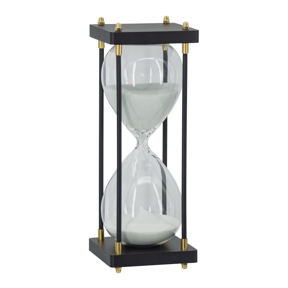 Artekko Artekko Hourglass Διακοσμητική Κλεψύδρα σε Μαύρη Βάση με Λευκή Άμμο (11x11x31)cm 77897