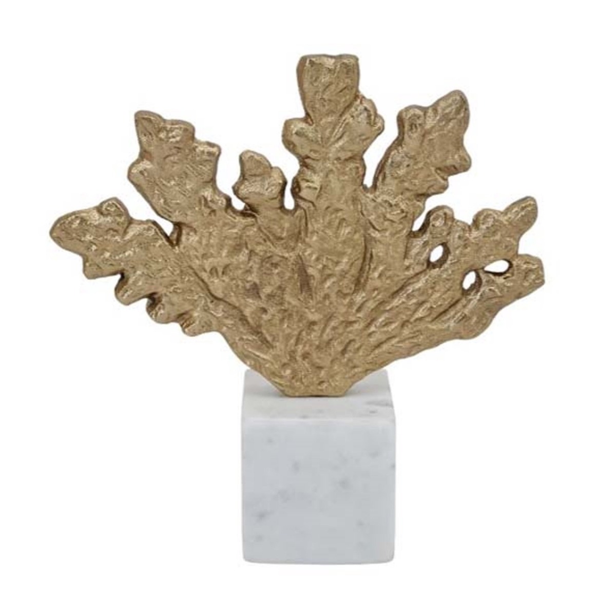 Artekko Artekko Marble Διακοσμητικό Γλυπτό σε Βάση Αλουμίνιο Μάρμαρο Λευκό Χρυσό (22x7x23)cm 77915