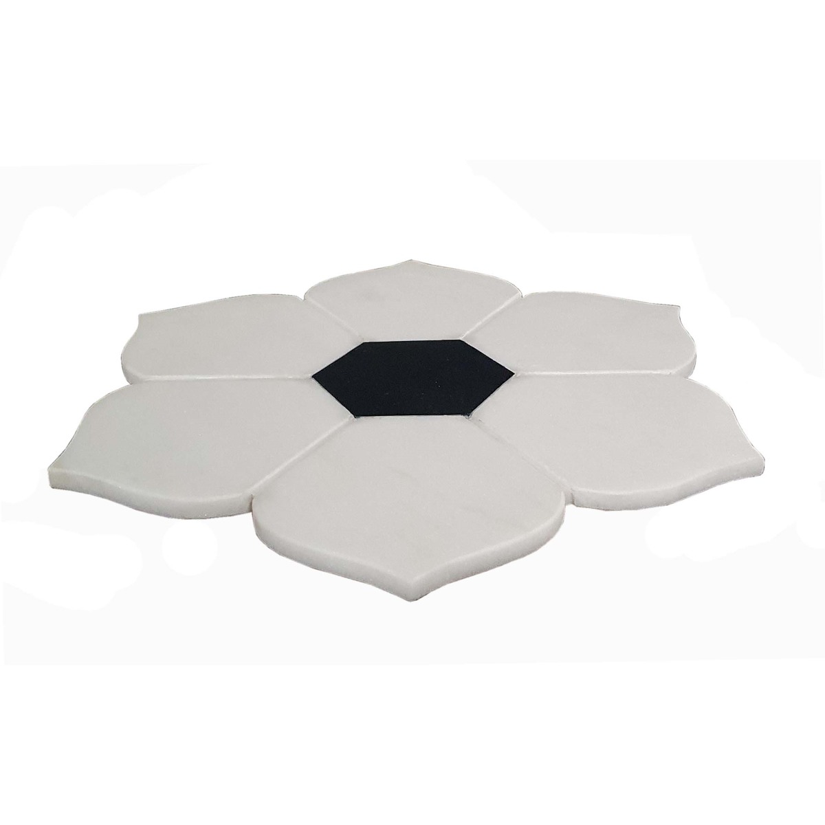 Artekko Artekko Marble Ασπρόμαυρος Μαρμάρινος Περιστρεφόμενος Διακοσμητικός Δίσκος Πλατό (40.6x40.6x1.9)cm 78279-DS