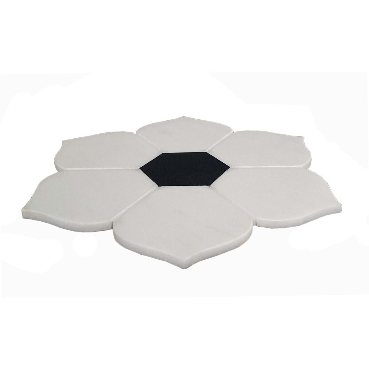 Artekko Artekko Marble Ασπρόμαυρος Μαρμάρινος Περιστρεφόμενος Διακοσμητικός Δίσκος Πλατό (40.6x40.6x1.9)cm 78279-DS