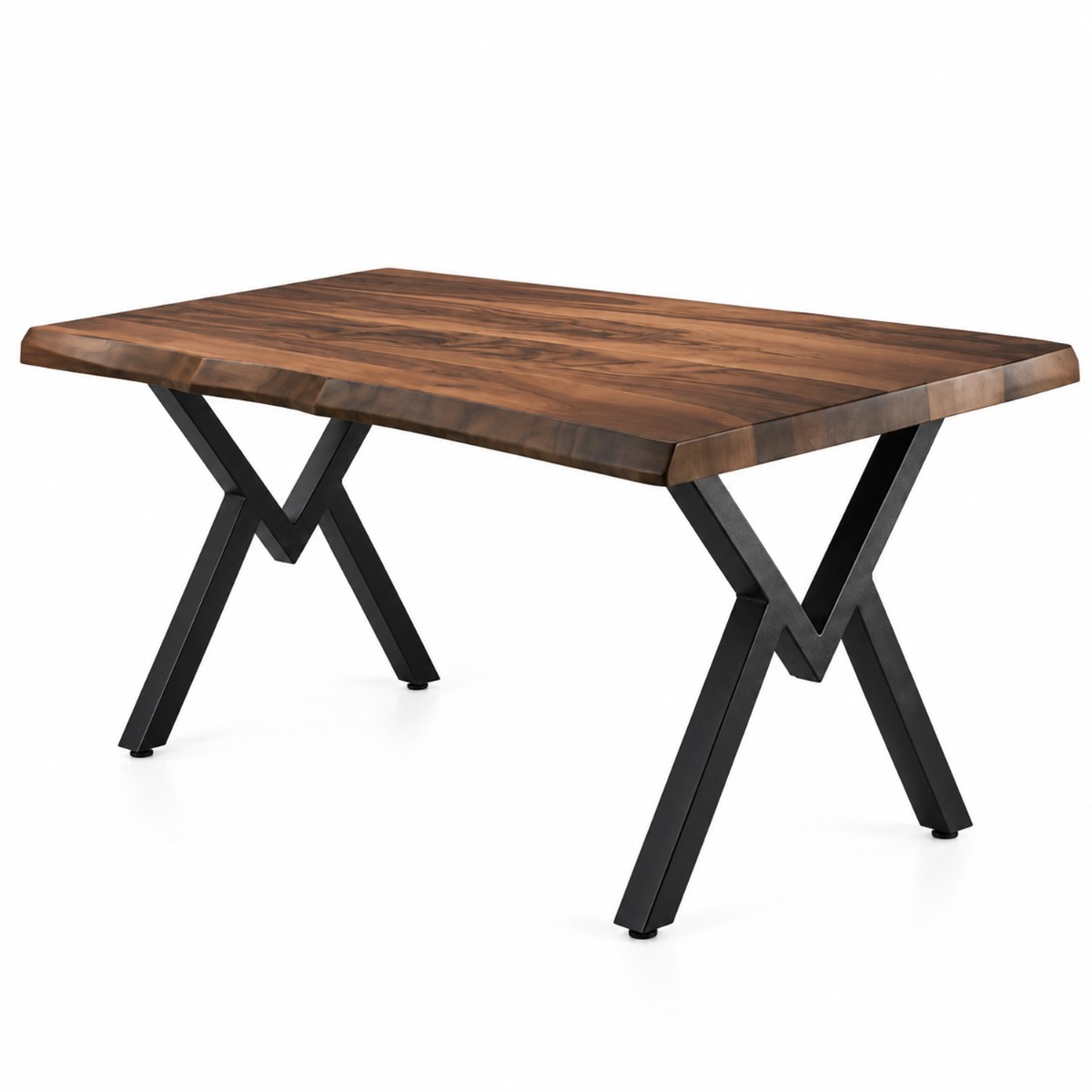 Artekko Artekko Efor Pera Καφέ Τραπέζι MDF με Εφέ Κορμού και Μεταλλικά Μαύρα Πόδια (140x80x75)cm 783-0021